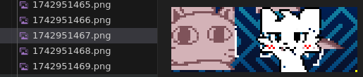 profile picture of lexi (a pink pixelated cat face) and a boykisser to the right of it, on a blue geometric background