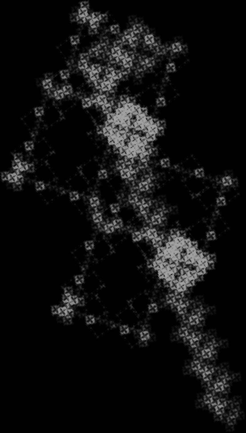 Geometric shape with straight angles that's brighter in the middle